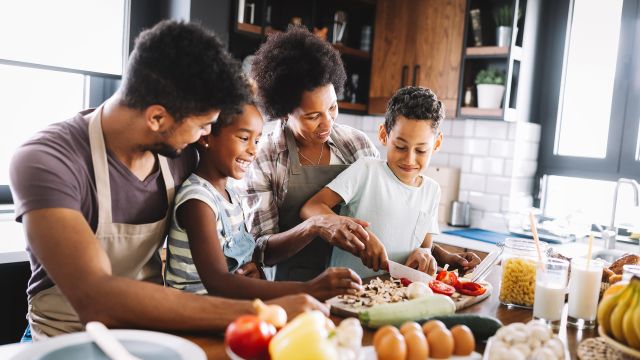 family cooking together