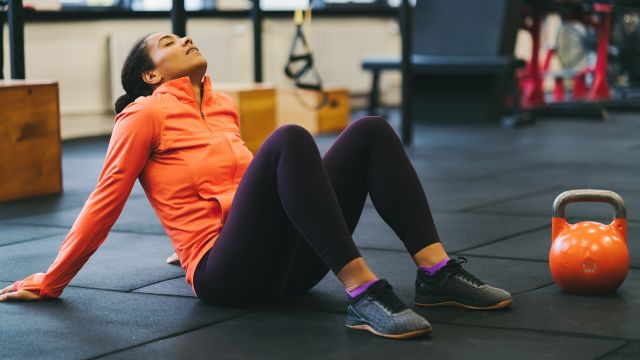 woman exhausted after workout