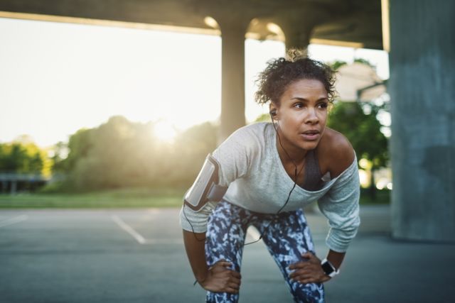 Black woman exercising outdoors