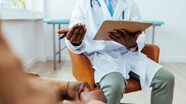 patient at an oncologist appointment