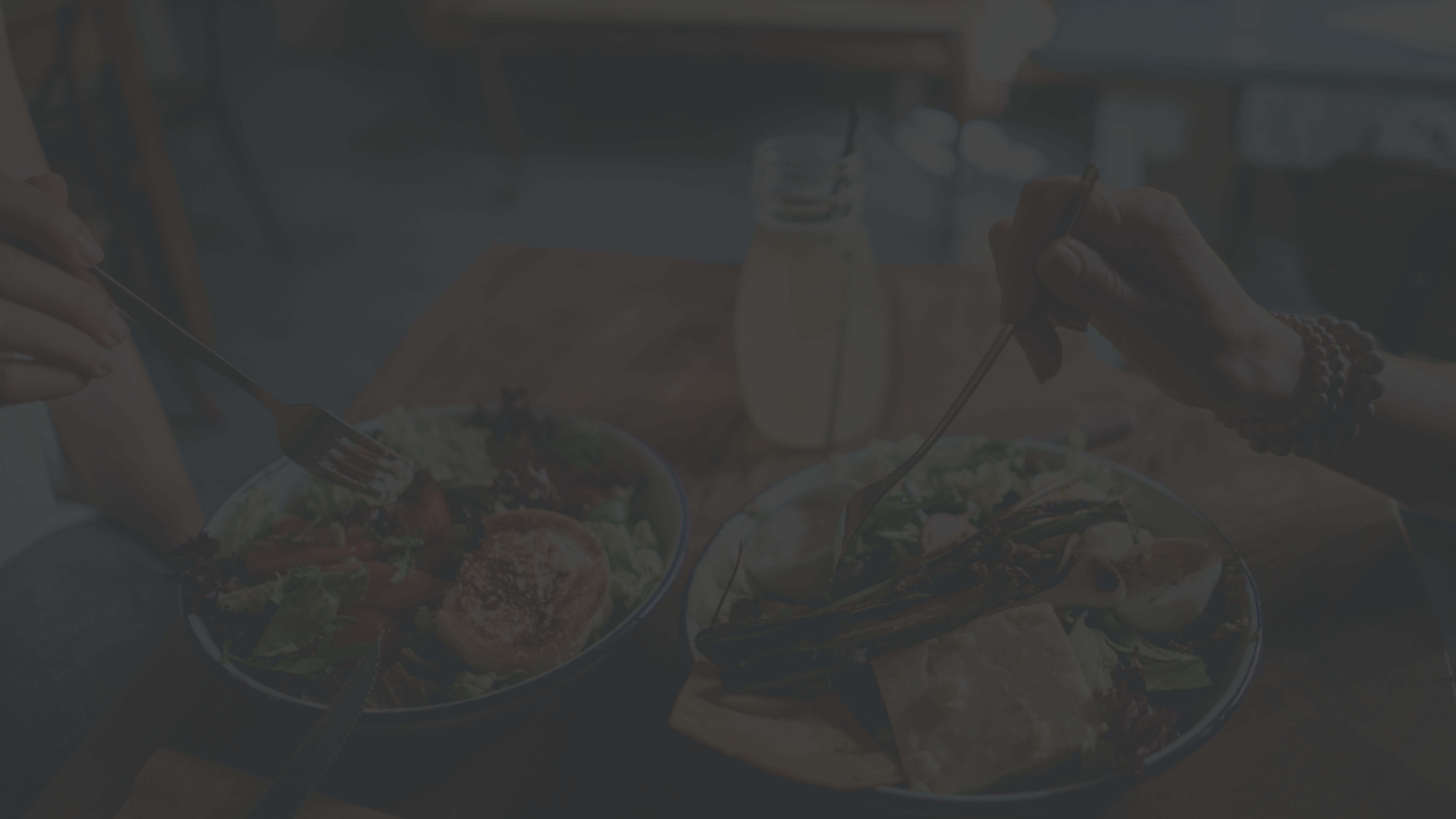 Couple eating health salads