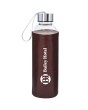 18 oz. Aqua Pure Glass Bottle With Leatherette Sleeve