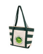 Imprinted Striped Accent Boat Tote