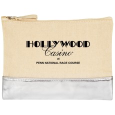 12 oz. Cotton Cosmetic Bag with Metallic Accent