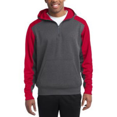 Sport-Tek-Colorblock Tech Fleece 1/4-Zip Hooded Sweatshirt