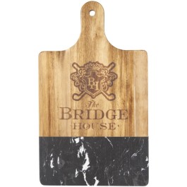Black Marble And Wood Cutting Board