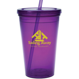 Custom 16 oz. Plastic Tumblers With Lids