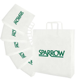 Personal Frosted Tri-fold Handle Shopping Bags