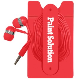 Phone Wallet with Earbuds
