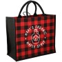 Buffalo Plaid Printed Jute Tote