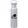 21 oz. Shiny Tipton Stainless Steel Bottle With Bamboo Lid