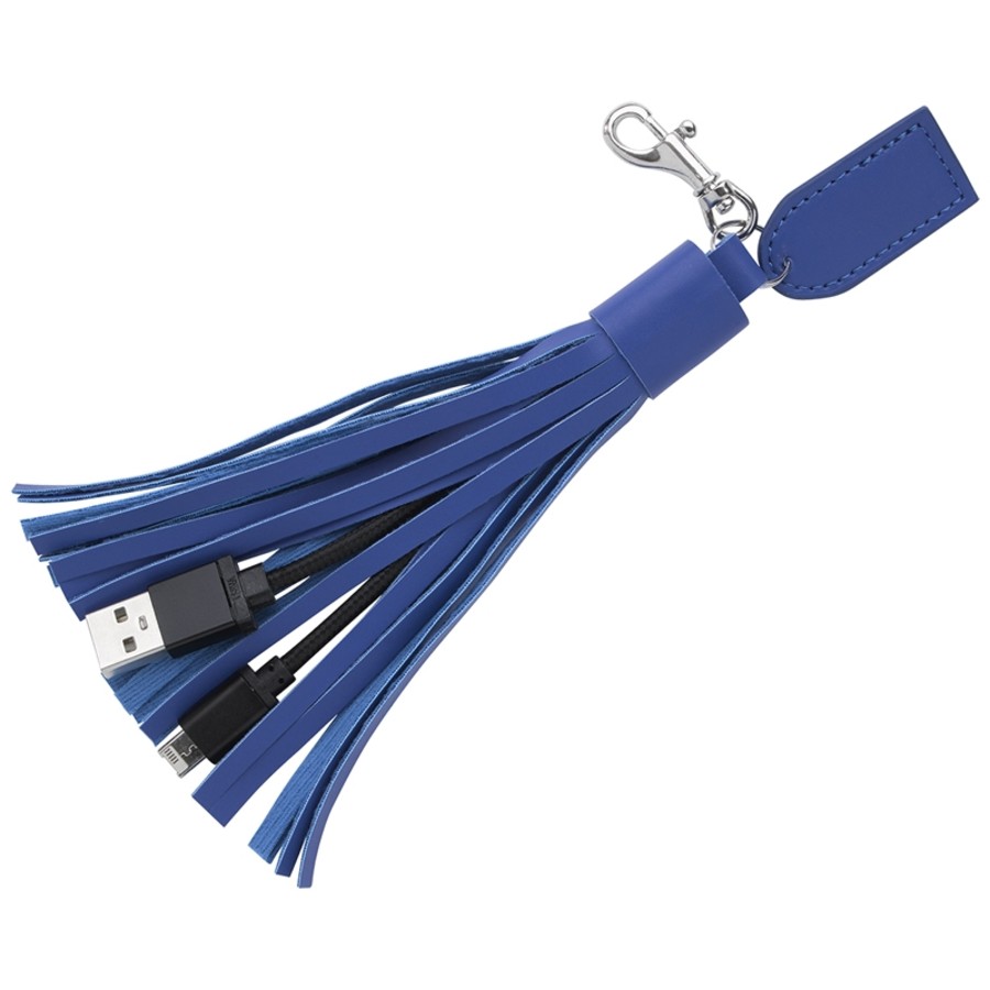 2-in-1 Charging Cables on Tassel Key Ring