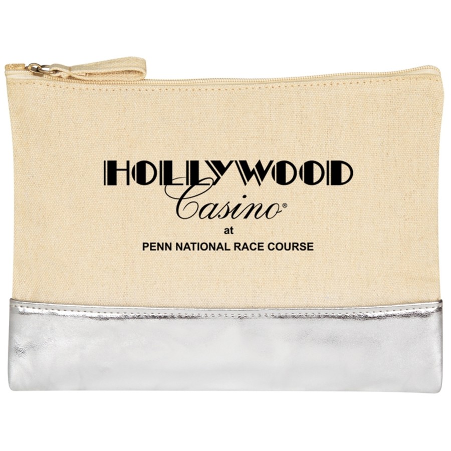 12 oz. Cotton Cosmetic Bag with Metallic Accent
