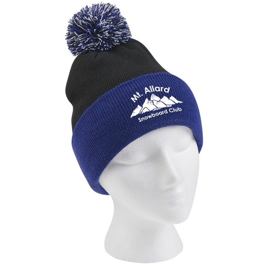 Knit Pom Beanie With Cuff 