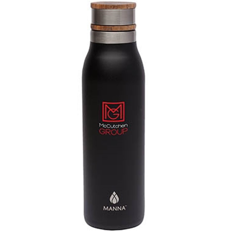 Manna Ascend 18 oz. Stainless Steel Water Bottle with Acacia Lid