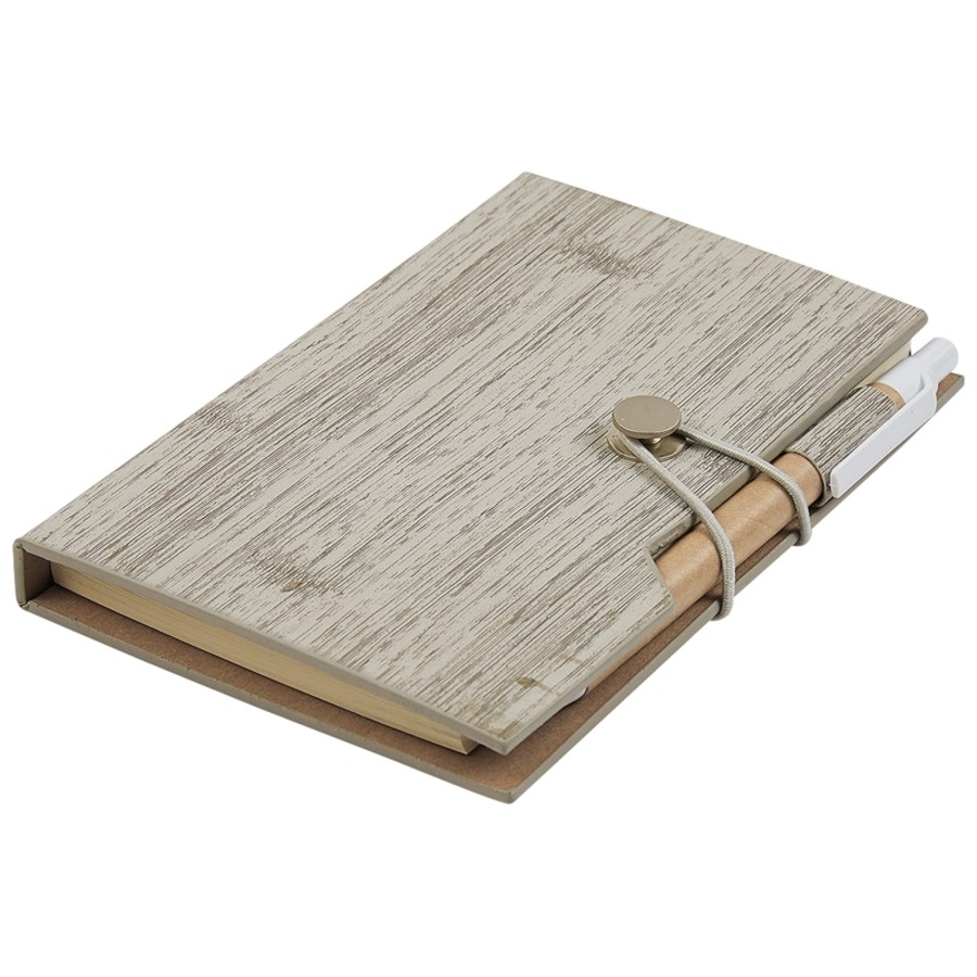 Woodgrain Look Notebook with Sticky Notes and Flags