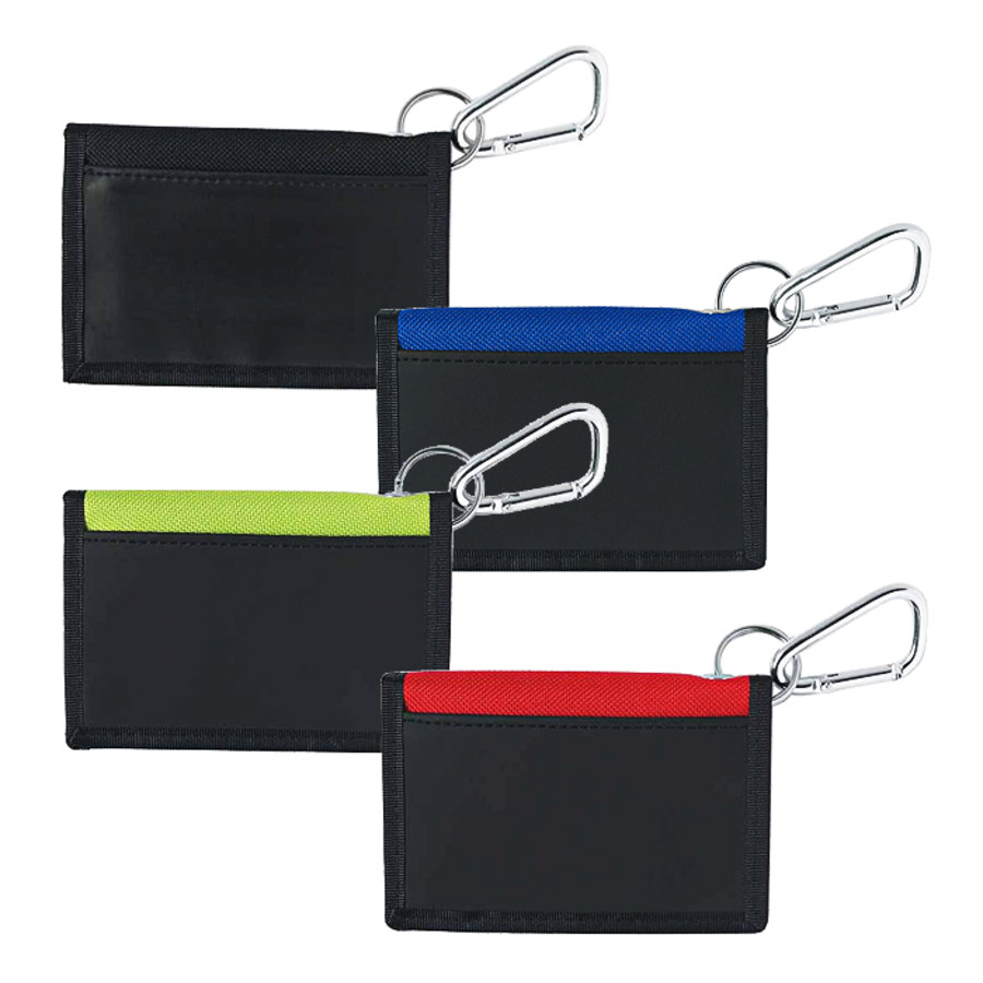 Printed Velcro Wallet With Carabiner