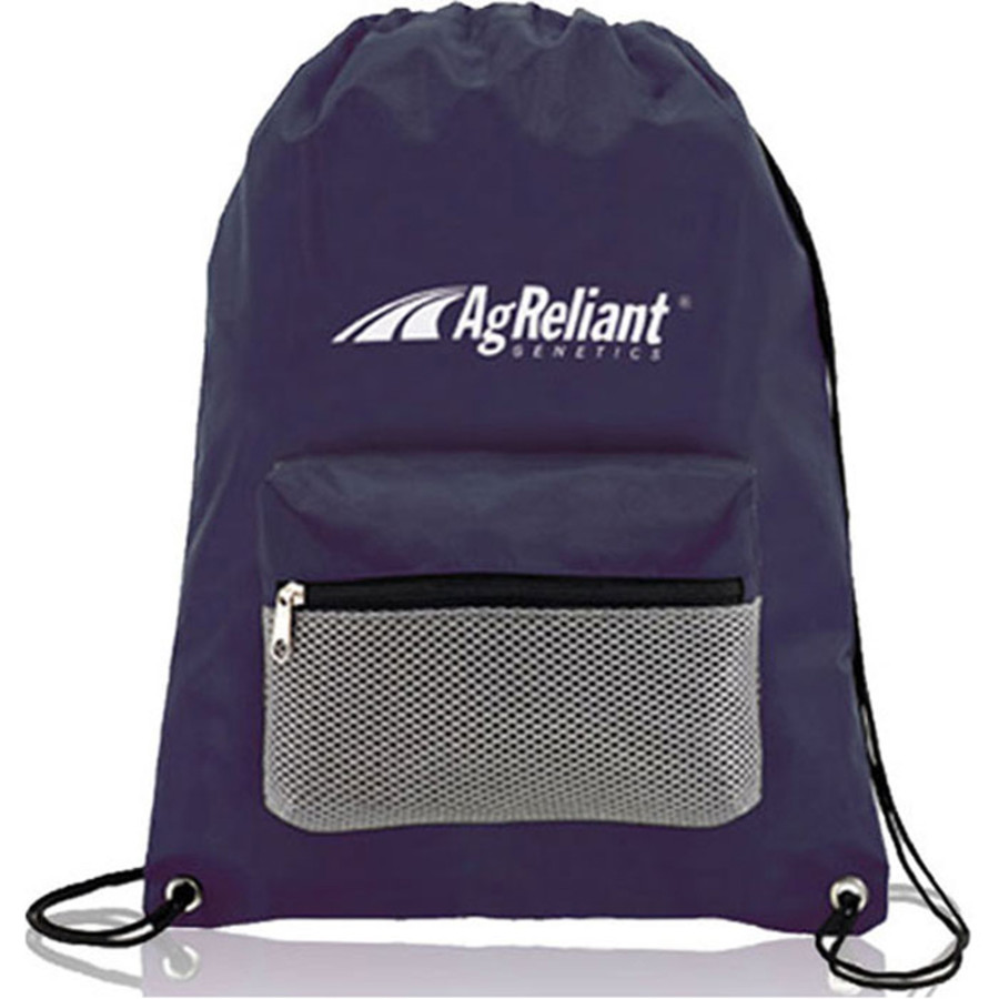 Promotional Cinch Backpack With Front Pocket