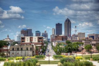 Downtown skyline from Historic East Village