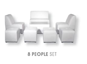 8 Person Lounge Furniture Set in White