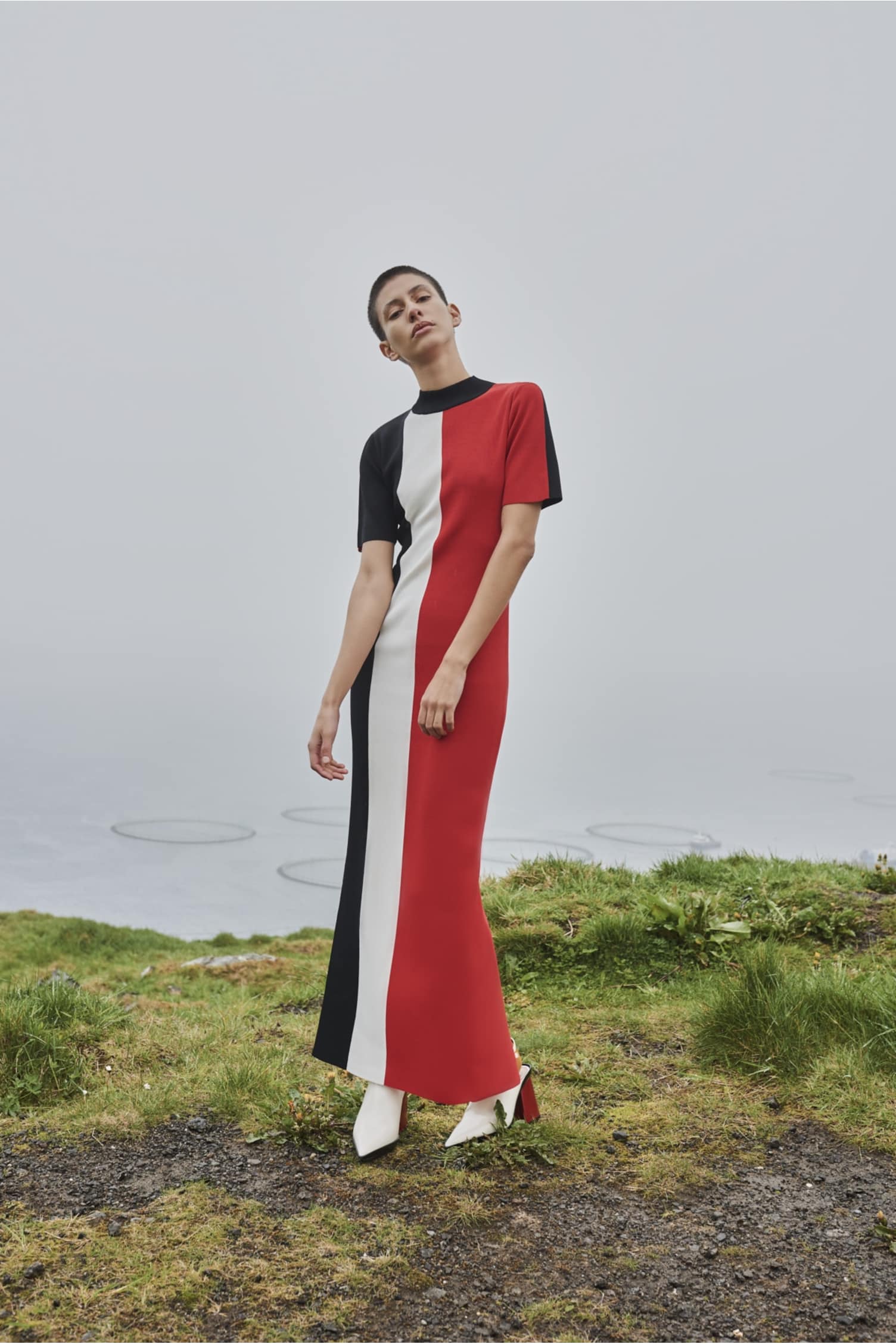 Clemence Dress Black/White/Red