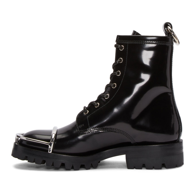ALEXANDER WANG Lyndon Shearling & Tumbled Leather Combat Boots in Black ...