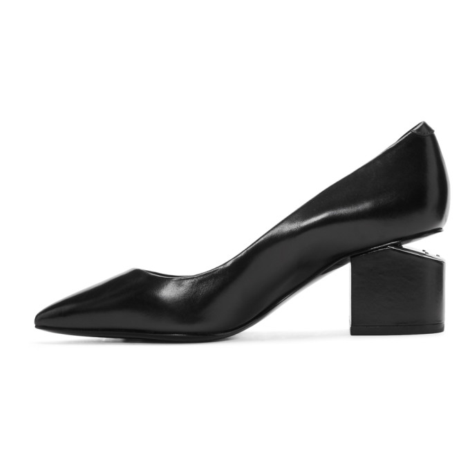 ALEXANDER WANG Simona Cutout Heel Leather Point-Toe Pumps in Black ...