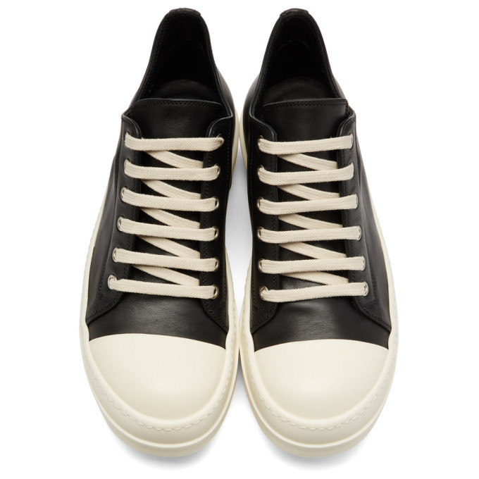 RICK OWENS Cotton & Nylon Blend Canvas Sneakers, Black/White | ModeSens