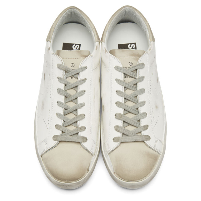 GOLDEN GOOSE MEN'S SHOES LEATHER TRAINERS SNEAKERS SUPERSTAR, WHITE ...
