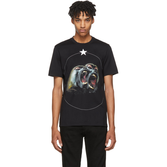 GIVENCHY MONKEY BROTHERS CUBAN-FIT PRINTED COTTON-JERSEY T-SHIRT, BLACK ...
