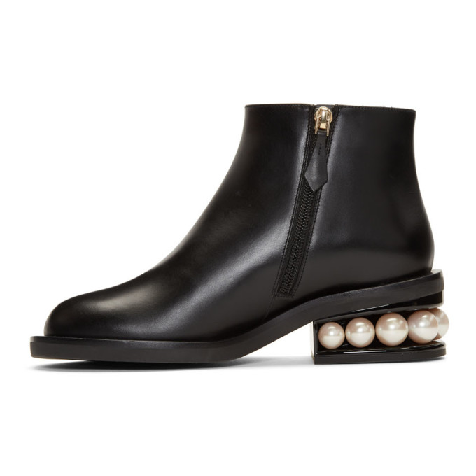 nicholas kirkwood casati faux pearl leather ankle boots