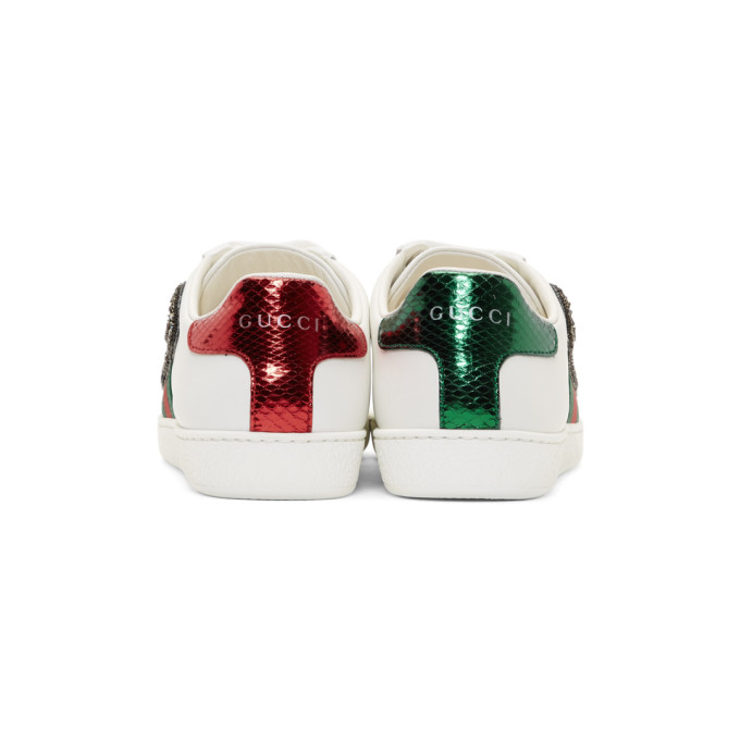 gucci ace embellished leather sneakers