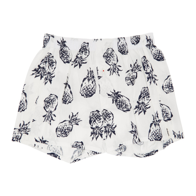 DRUTHERS DRUTHERS WHITE PINEAPPLE PATTERNED BOXERS