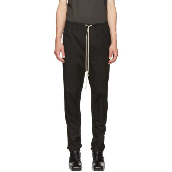 RICK OWENS RICK OWENS BLACK DRAWSTRING ASTAIRES TROUSERS