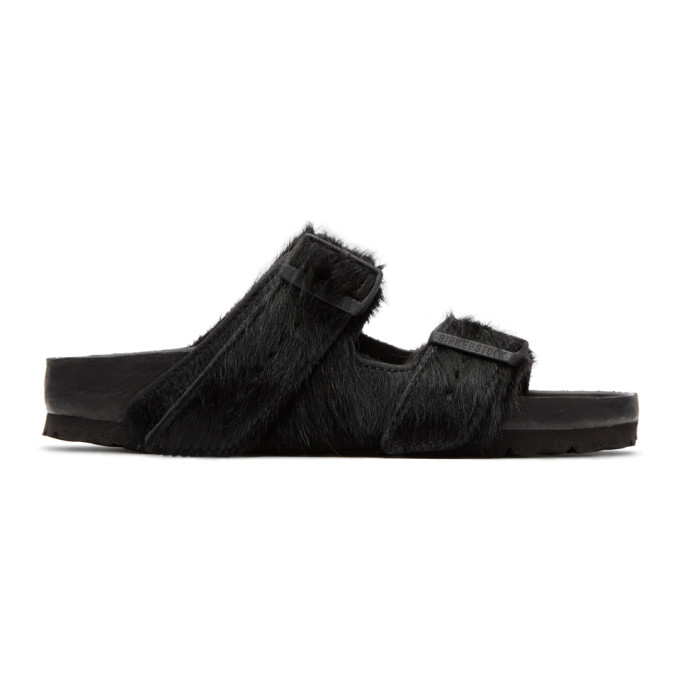 Rick Owens Birkenstock Black Pony Hair Arizona Sandals In Nero ModeSens