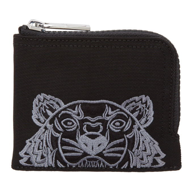 KENZO Black Tiger Zip Around Wallet