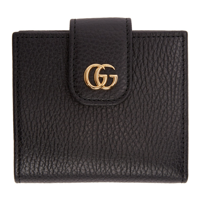 GUCCI Black Small Marmont Snap Card Case Wallet