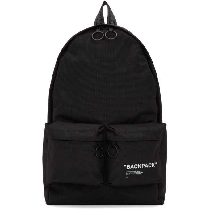 OFF-WHITE OFF-WHITE BLACK QUOTE BACKPACK,OMNB003E180740101001