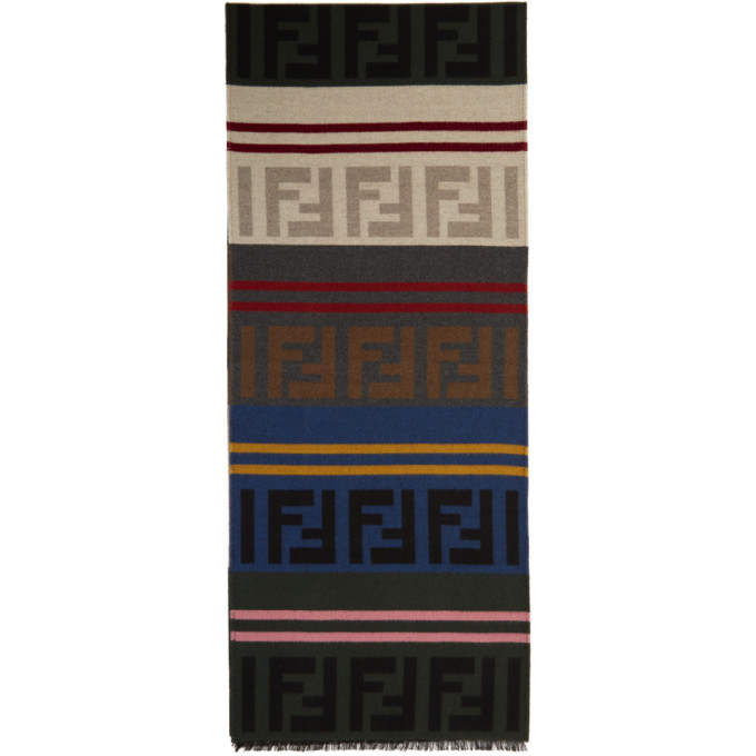 Fendi Multicolor Logo Scarf | ModeSens