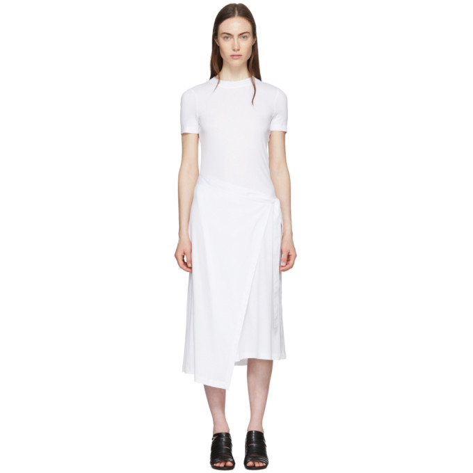 ROSETTA GETTY ROSETTA GETTY WHITE APRON WRAP T-SHIRT DRESS,13184E7260