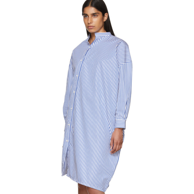 TOTÊME TOTEME WHITE AND BLUE STRIPE NOMA DRESS