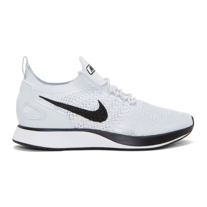 Nike White & Black Air Zoom Mariah Flyknit Racer Sneakers In Light Gray ...