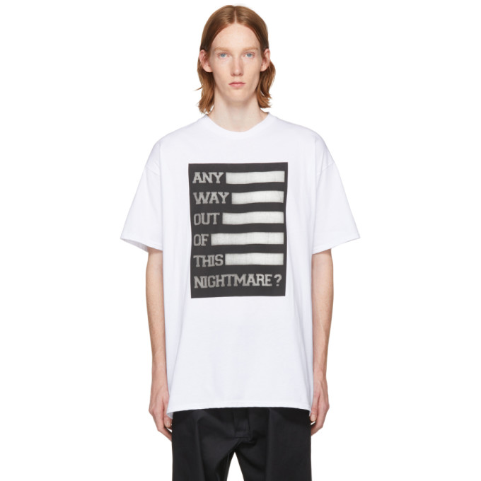 Raf Simons White 'Any Way Out Of This Nightmare?' Easy Fit T-Shirt ...