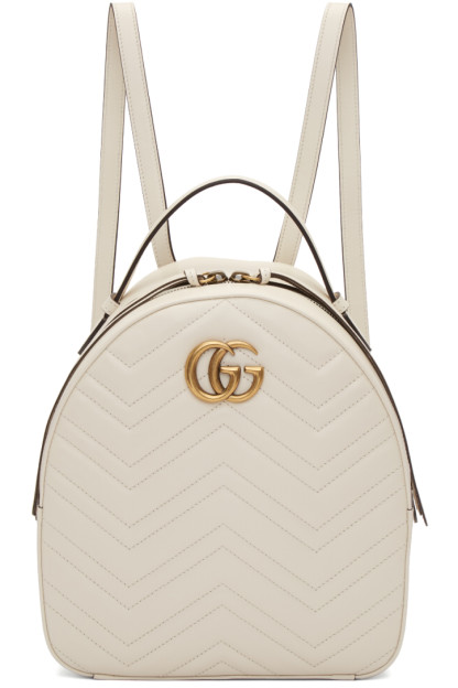 Gucci - White GG Marmont Backpack