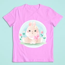 Sød kanin med sløjfe strygemærke