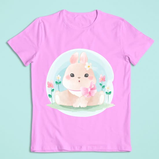 Sød kanin med sløjfe strygemærke