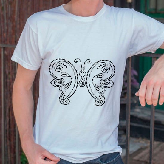 Holografisk sommerfugl - strygemærke