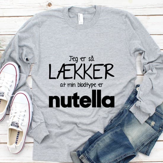 Jeg er så lækker at min blodtype er nutella - strygemærke