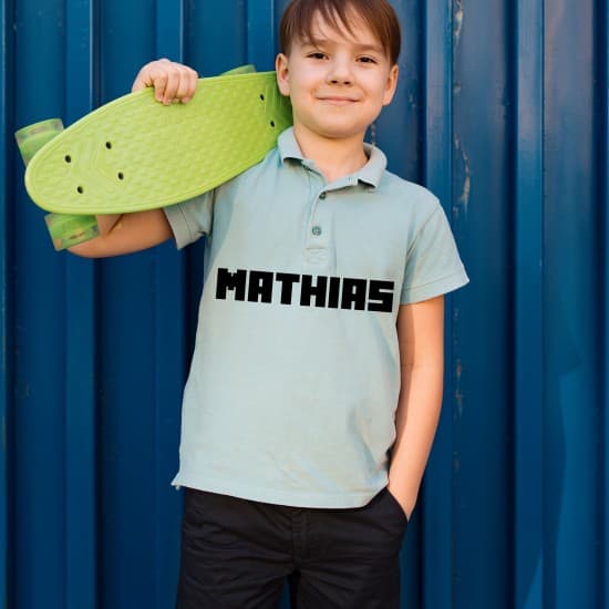 Navn i Minecraft skrift - strygemærke