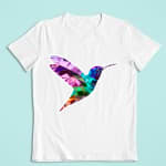 Farverig kolibri strygemærke